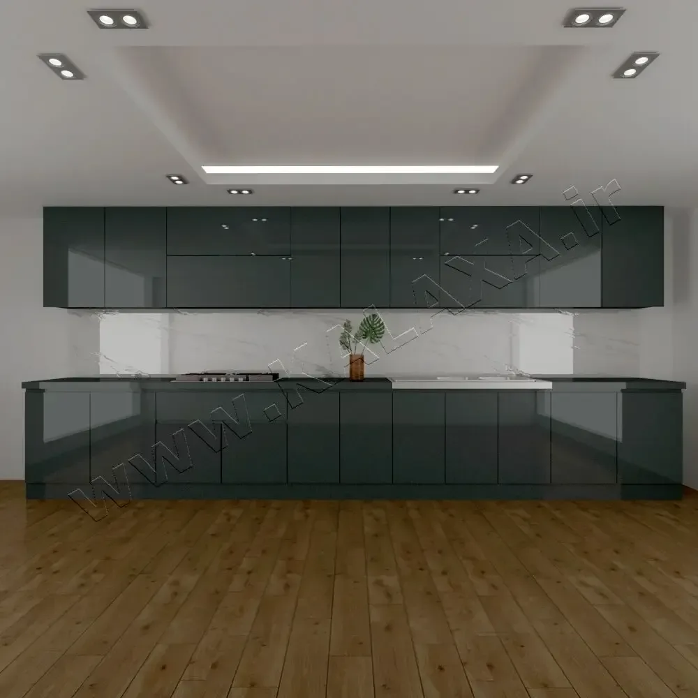 کابینت آماده 5 متری تک رنگ دستگیره مخفی 7 کابینت اماده 5 متری تک رنگ دستگیره مخفی