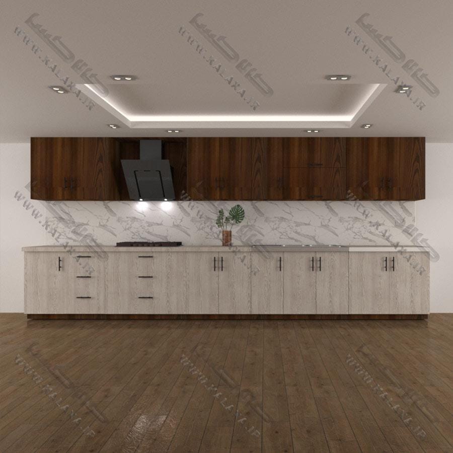 کابینت آماده ام دی اف 5 متری 6 کشو دورنگ بالا پایین