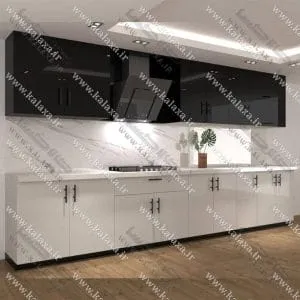 کابینت آماده های گلاس دورنگ بالاپایین تک کشو