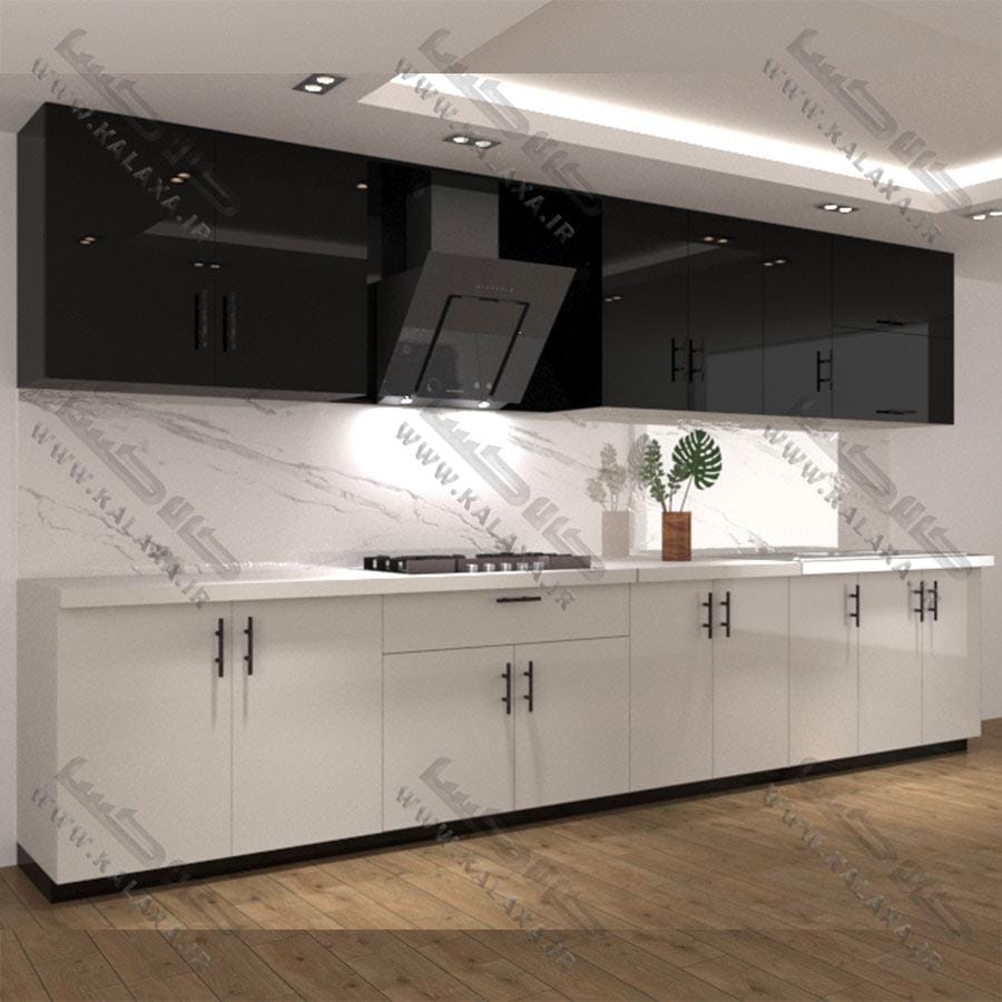 کابینت آماده های گلاس دورنگ بالاپایین ۱ کشو