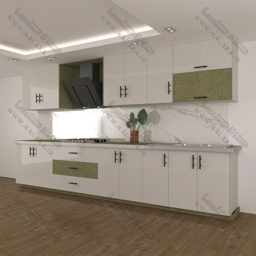 کابینت آماده هایگلاس ترک ۴ متری دستگیره