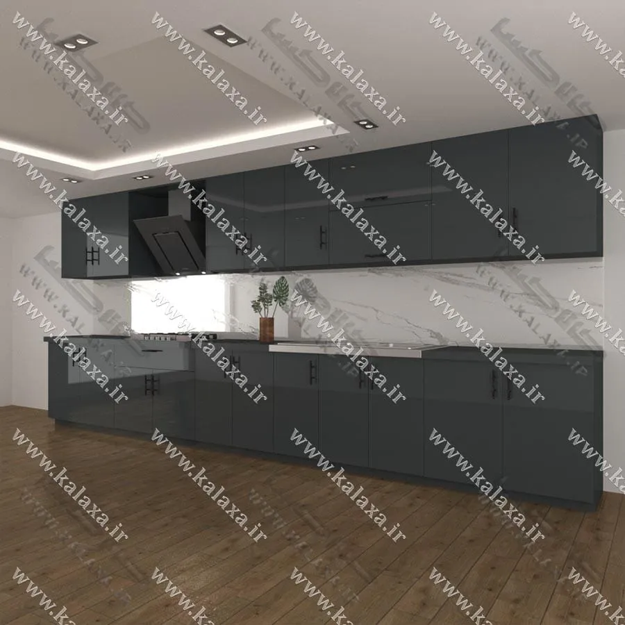 کابینت آماده های گلاس ۵ متری تک رنگ
