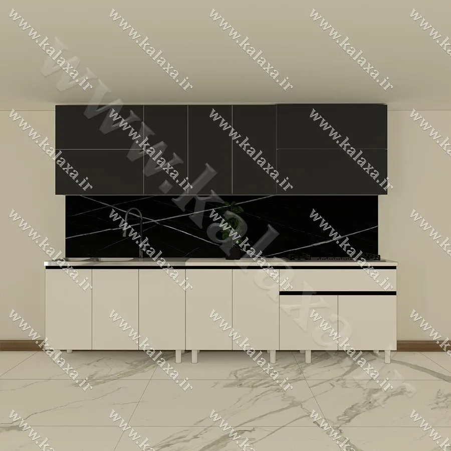 کابینت آماده ام دی اف 3 متری دستگیره مخفی — تصویر 5