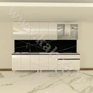 کابینت آماده هایگلاس ترک 3 متری دستگیره مخفی