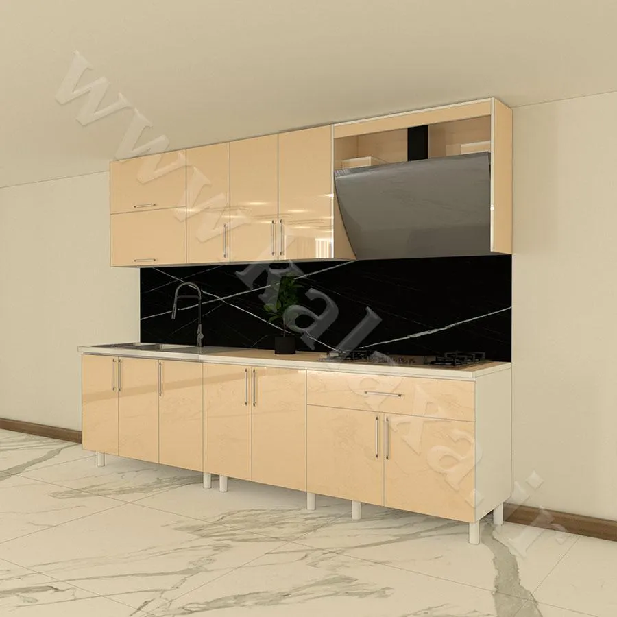 کابینت آماده هایگلاس ترک 3 متری دستگیره