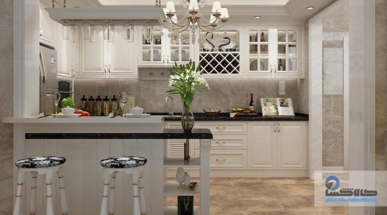 کابینت ممبران وکیوم کلاسیک سفید برای آشپزخانه لوکس