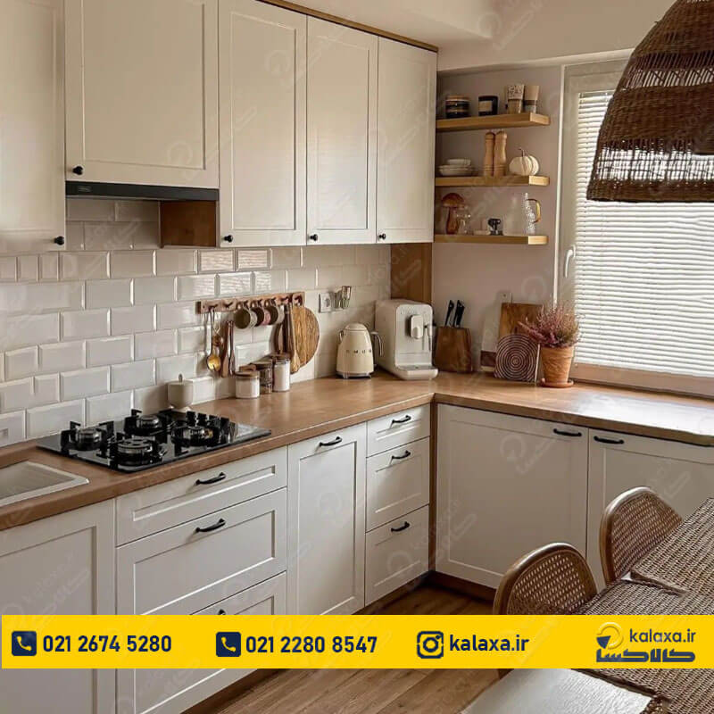 طراحی کابینت وکیوم ممبران چوبی سفید مدرن