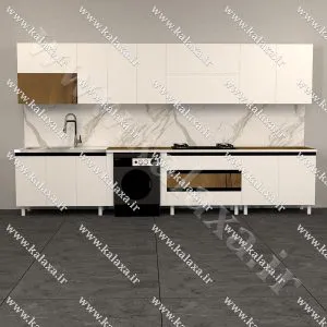 کابینت آماده آشپزخانه 4 متری با طراحی ساده و کاربردی
