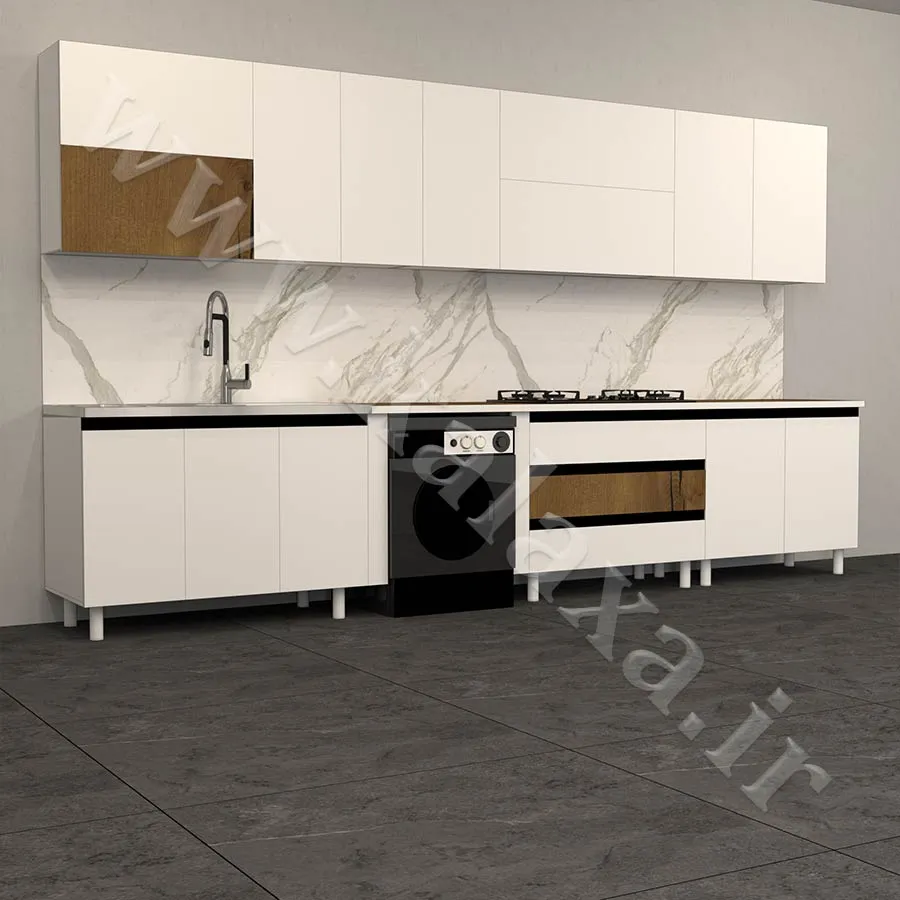 کابینت آماده آشپزخانه 4 متری دستگیره مخفی