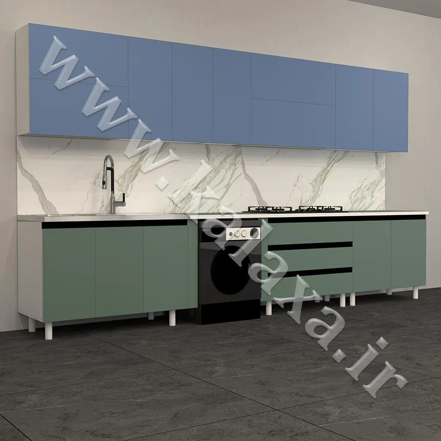 کابینت 4 متری آماده آشپزخانه با خدمات نصب در محل