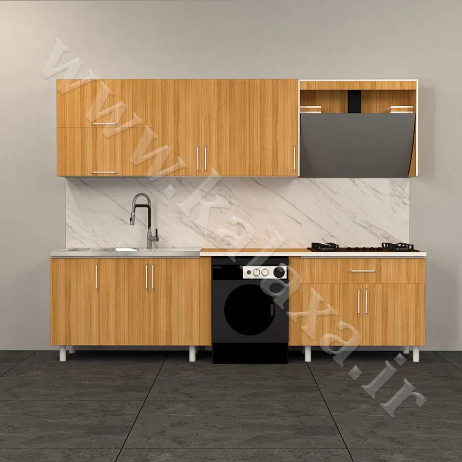 مدل‌های جدید کابینت آماده آشپزخانه سه متری طرح چوب