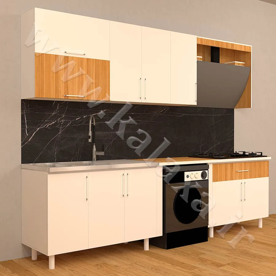کابینت آشپزخانه آماده سه متری با طراحی شیک و مناسب برای بازسازی سریع
