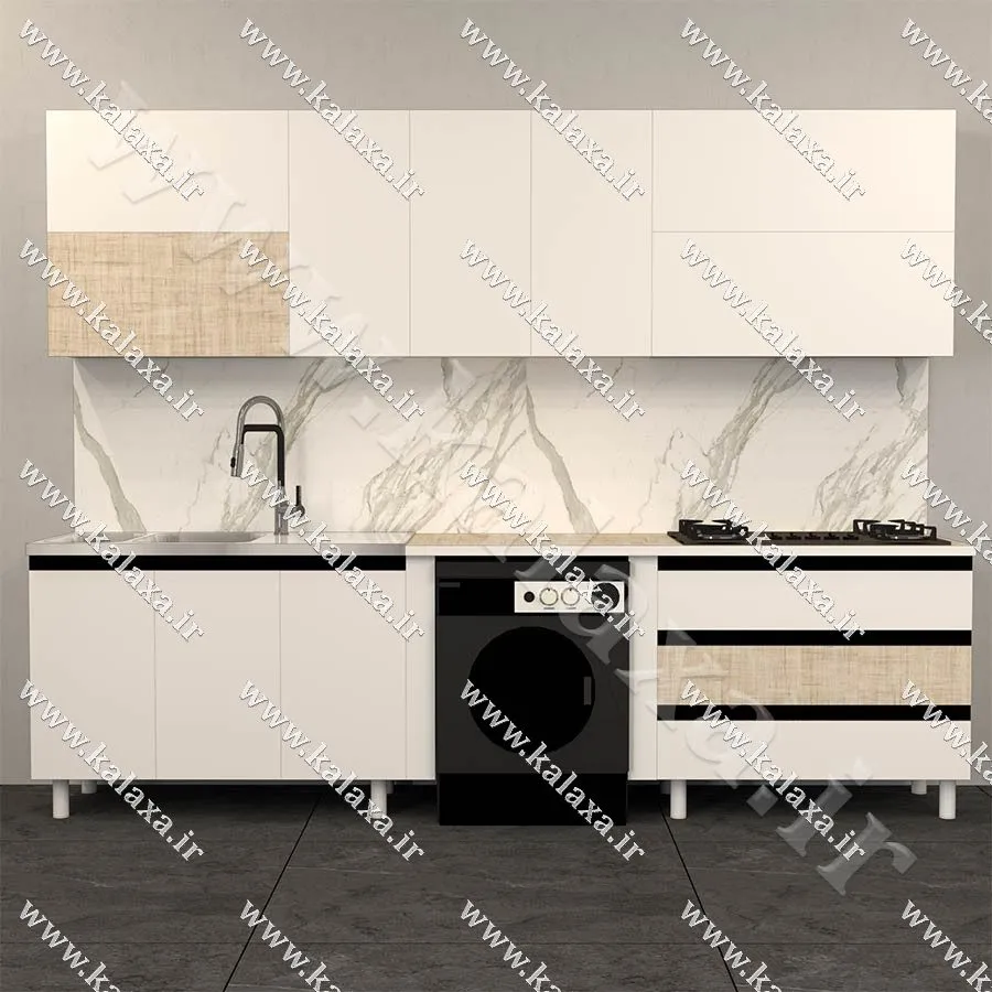 کابینت اماده نئوپان 3 متری دستگیره مخفی+جای لباسشویی