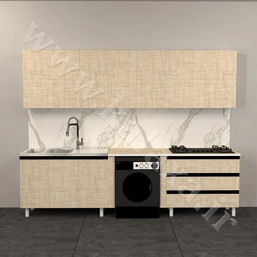 کابینت آماده آشپزخانه سه متری با طراحی حرفهای