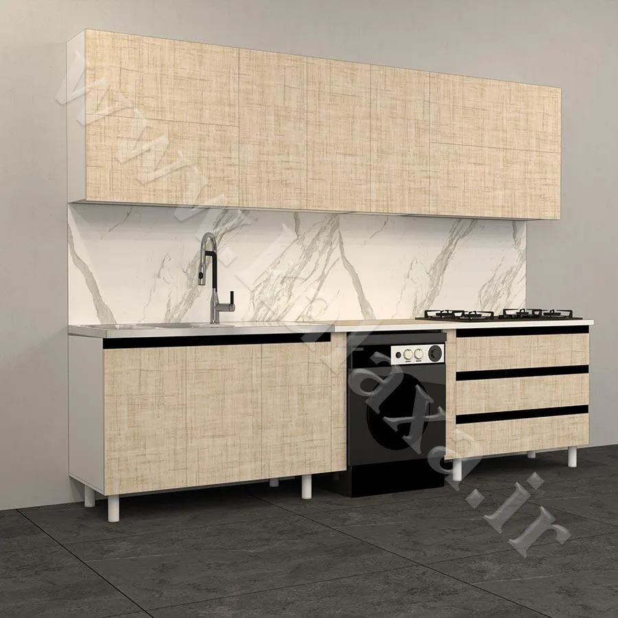 انواع کابینت پیش ساخته آشپزخانه سه متری با طراحی بهروز و مدرن