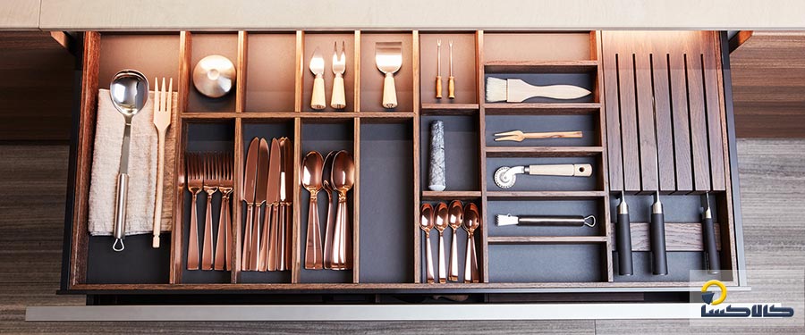 طراحی کشوهای کابینت آشپزخانه