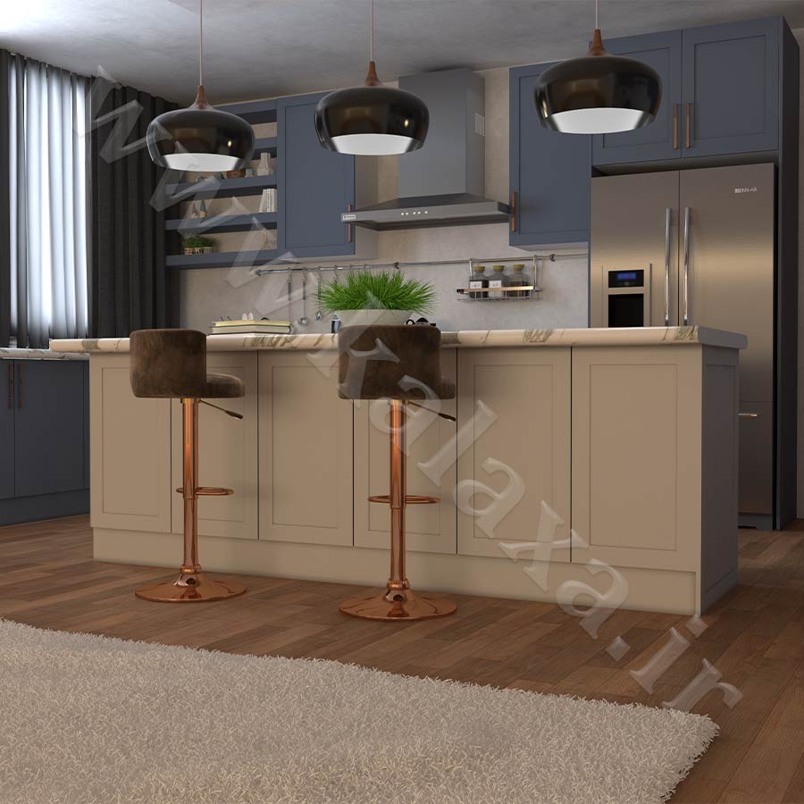 کابینت جزیره آماده ممبران نئوکلاسیک مدل 200 5 بهترین طرح کابینت جزیره نئوکلاسیک برای آشپزخانه کوچک