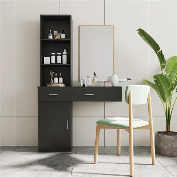 میز توالت و میز آرایش چوبی با طراحی ساده و زیبا، مناسب برای اتاق خواب کوچک