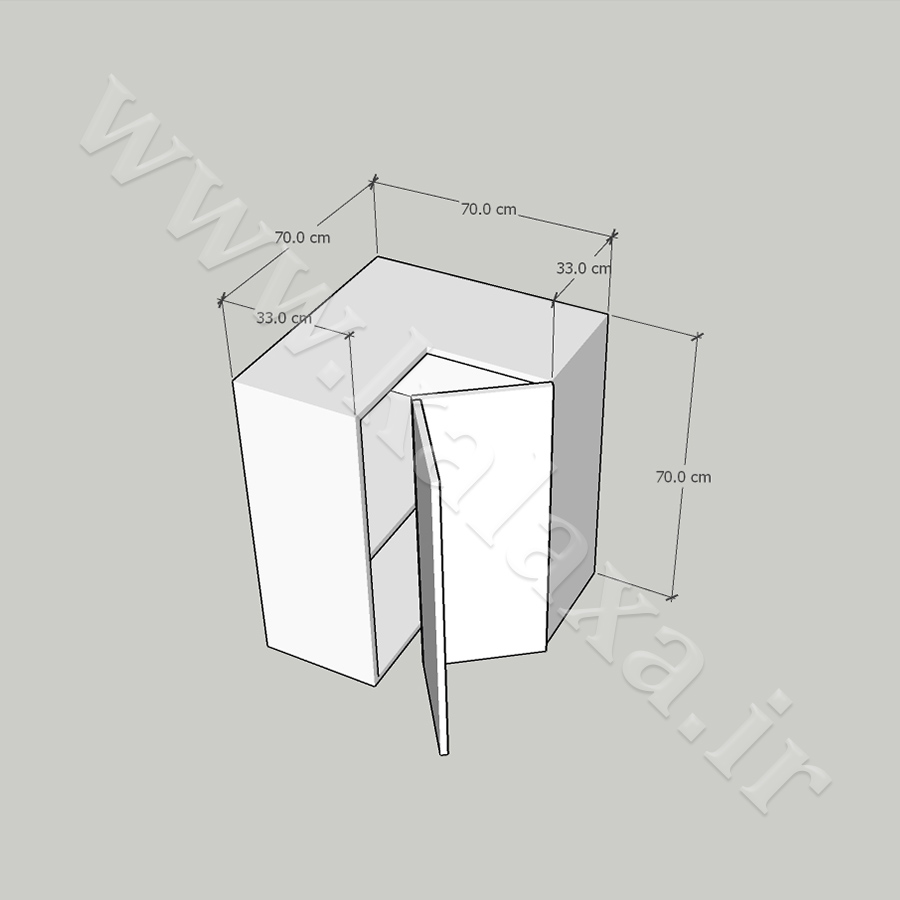 کابینت آماده یونیت دیواری گوشه ال شکل 3 قیمت کابینت کنجی دیواری ال شکل