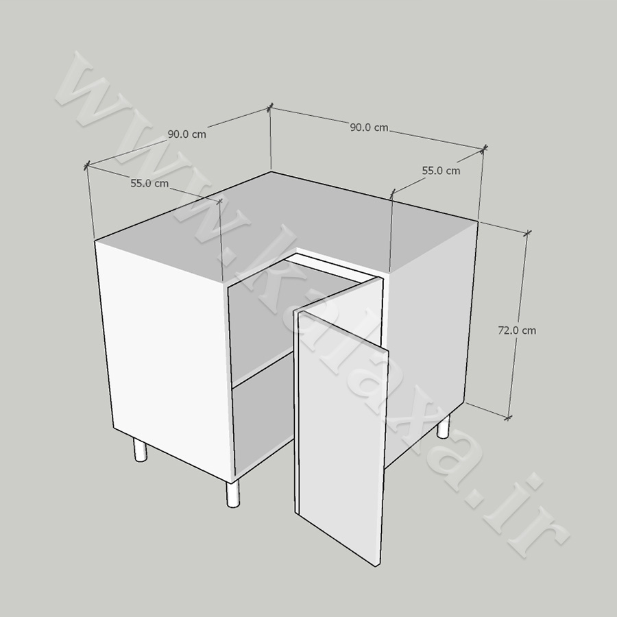 کابینت آماده یونیت زمینی گوشه ال شکل 2 قیمت کابینت گوشهای و کنجی زمینی