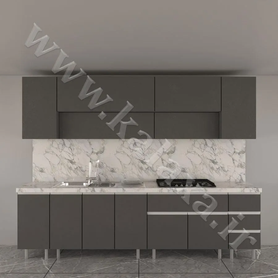 کابینت پله ای آماده ام دی اف ۳ متری دستگیره مخفی