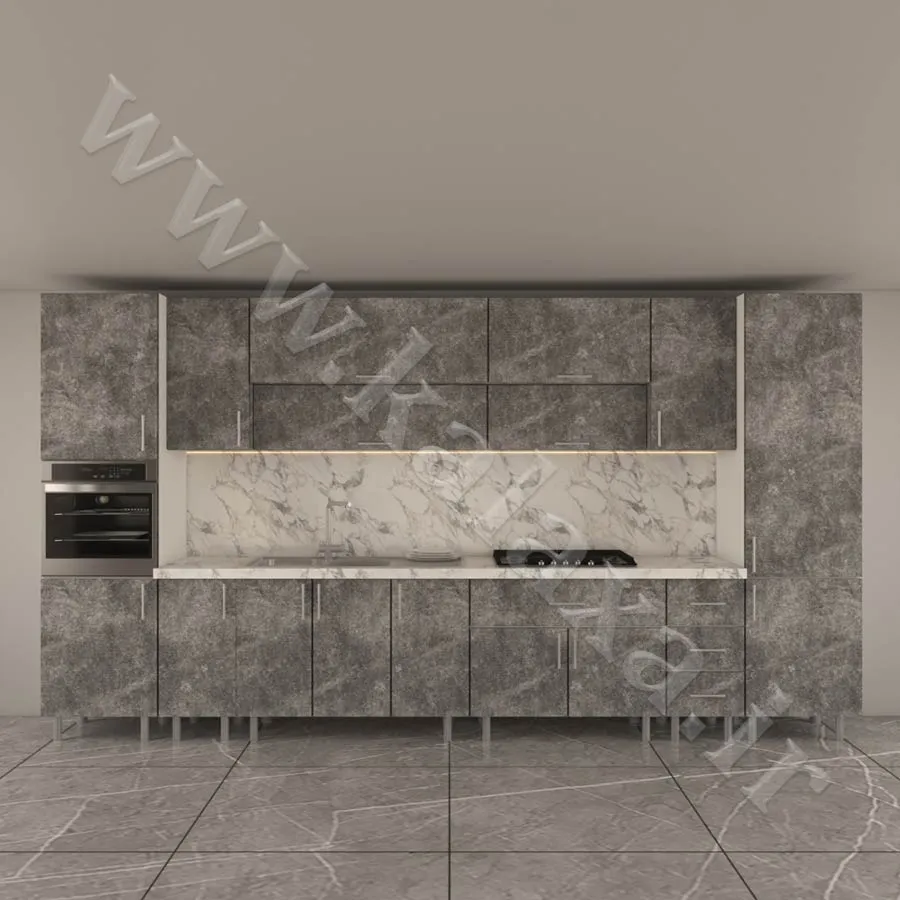 خرید کابینت پله ای آماده نئوپان و ام دی اف 420 سانتیمتری دستگیره ای دارای کابینت ایستاده و کابینت فر (20)