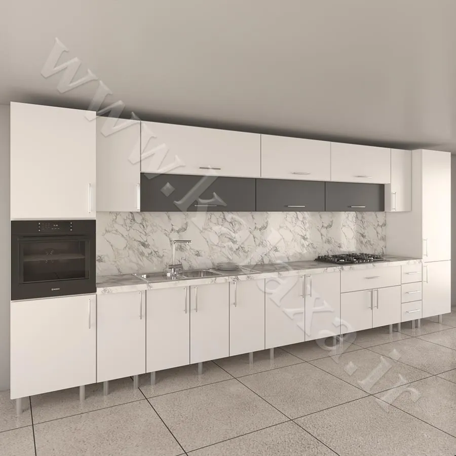 طرح کابینت آماده جدید دوپله برای آشپزخانه کوچک