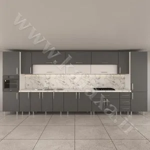 کابینت پله ای آماده نئوپان 5/2 متری دستگیره ای+کابینت ایستاده و فر