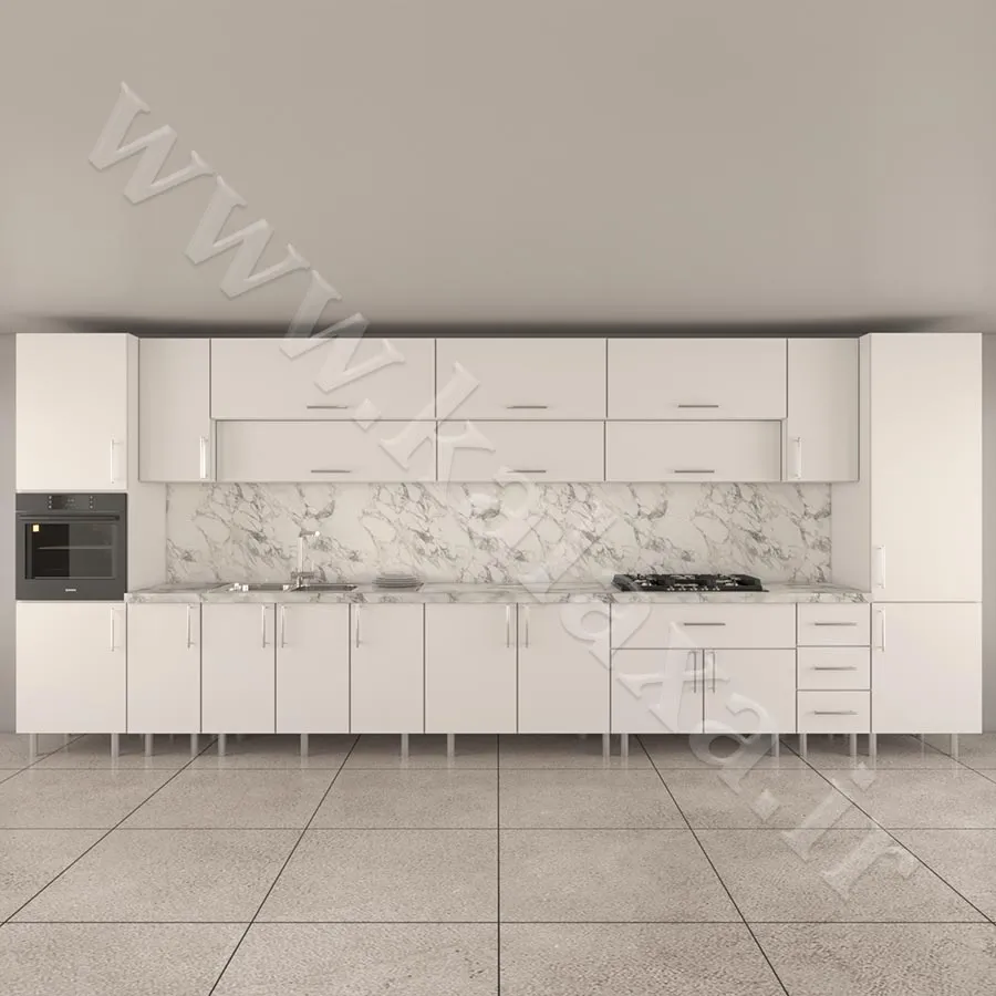 کابینت آشپزخانه پلکانی تکرنگ آماده