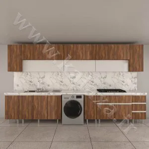 کابینت آشپزخانه پله ای دورنگ ام دی اف