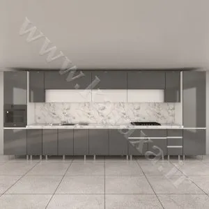 طرح کابینت دورنگ حجمی آماده