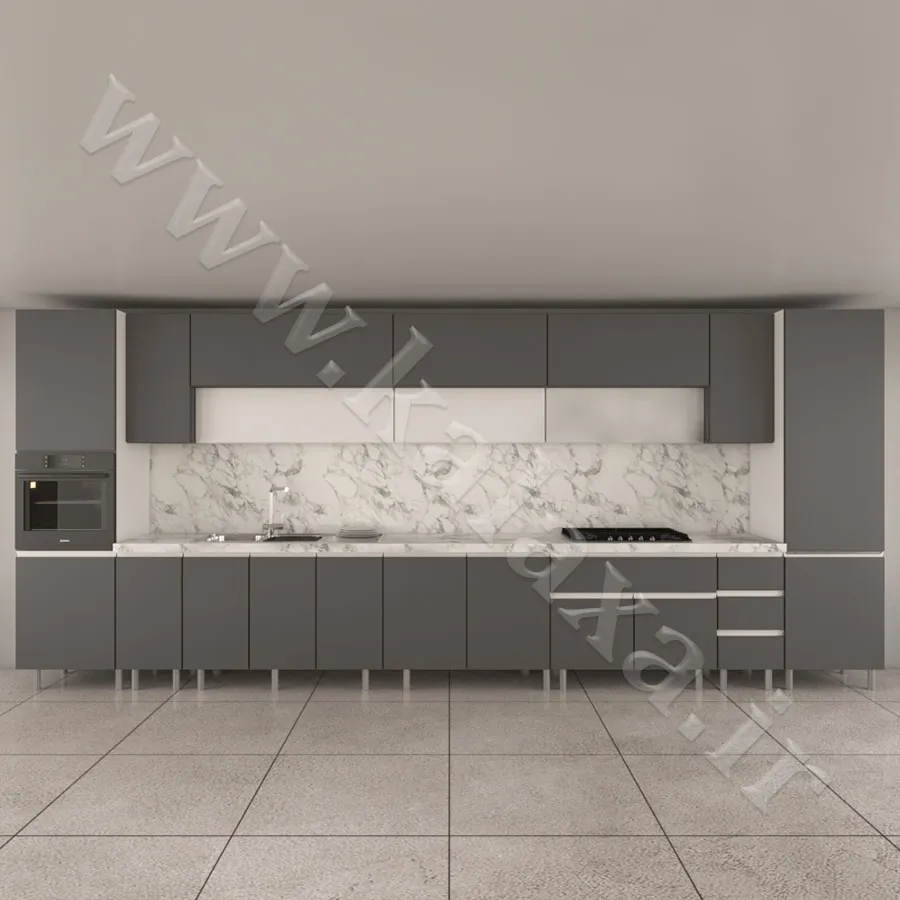 طرح جدید کابینت آشپزخانه سفید طوسی