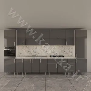 طرح کابینت جدید و شیک پله ای آماده هایگلاس 4.2 متری