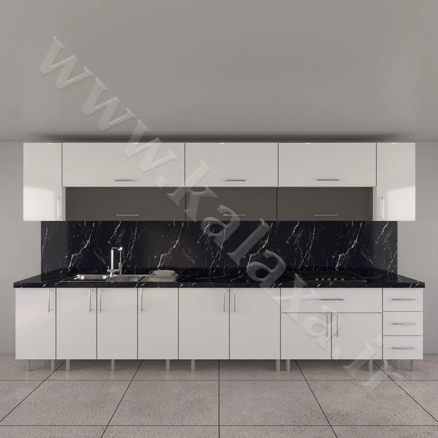 کابینت پله ای آماده هایگلاس ترک ۴ متری دستگیره مخفی