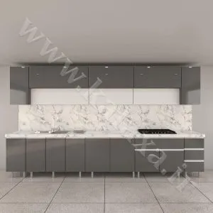 طراحی و ساخت کابینت پلکانی پیش‌ ساخته برای آشپزخانه کوچک