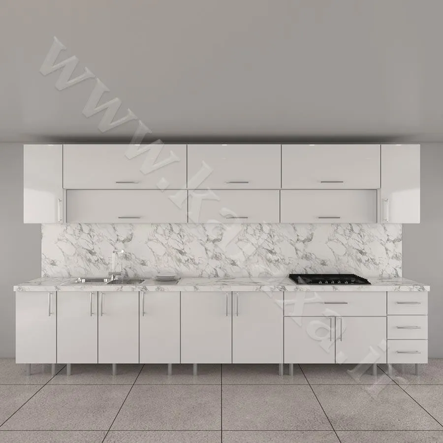 کابینت پله ای آماده هایگلاس ترک ۴ متری دستگیره مخفی — تصویر 3