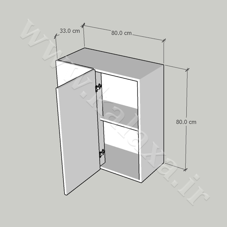 کابینت کنجی دیواری با دری ثابت در چپ 1 طراحی کابینت گوشهای و کنجی دیواری و زمینی با قیمت اقتصادی