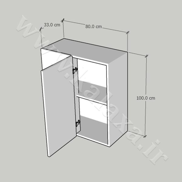 کابینت کنجی دیواری با دری ثابت در چپ (3)