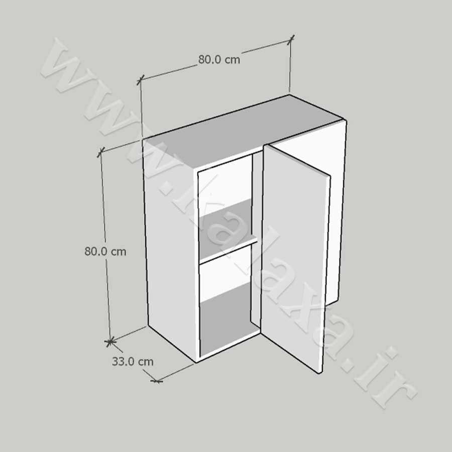 کنج دیواری ثابتی اندازه80jpg نصب کابینت کنجی دیواری در آشپزخانه