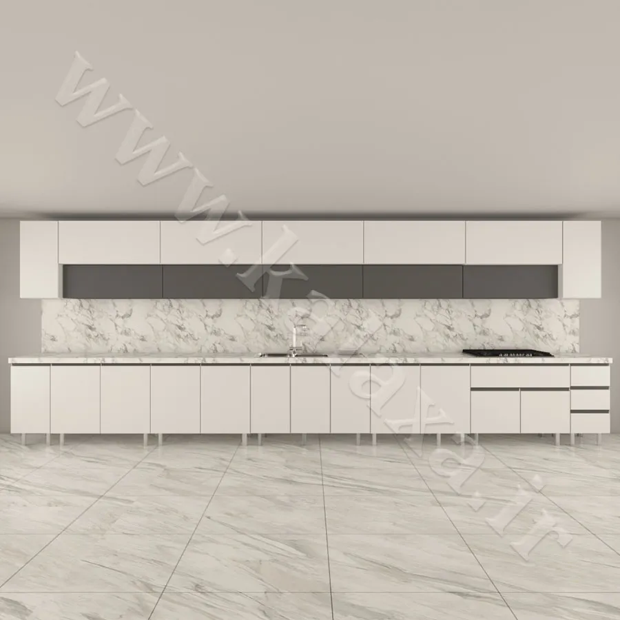 کابینت دوپله سفید پیش ساخته دستگیره مخفی