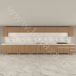 عکس کابینت چوبی سفید پله ای آماده