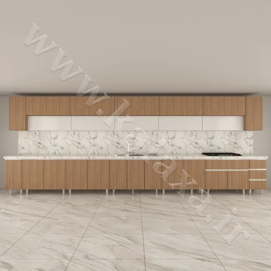 عکس کابینت چوبی سفید پله ای آماده