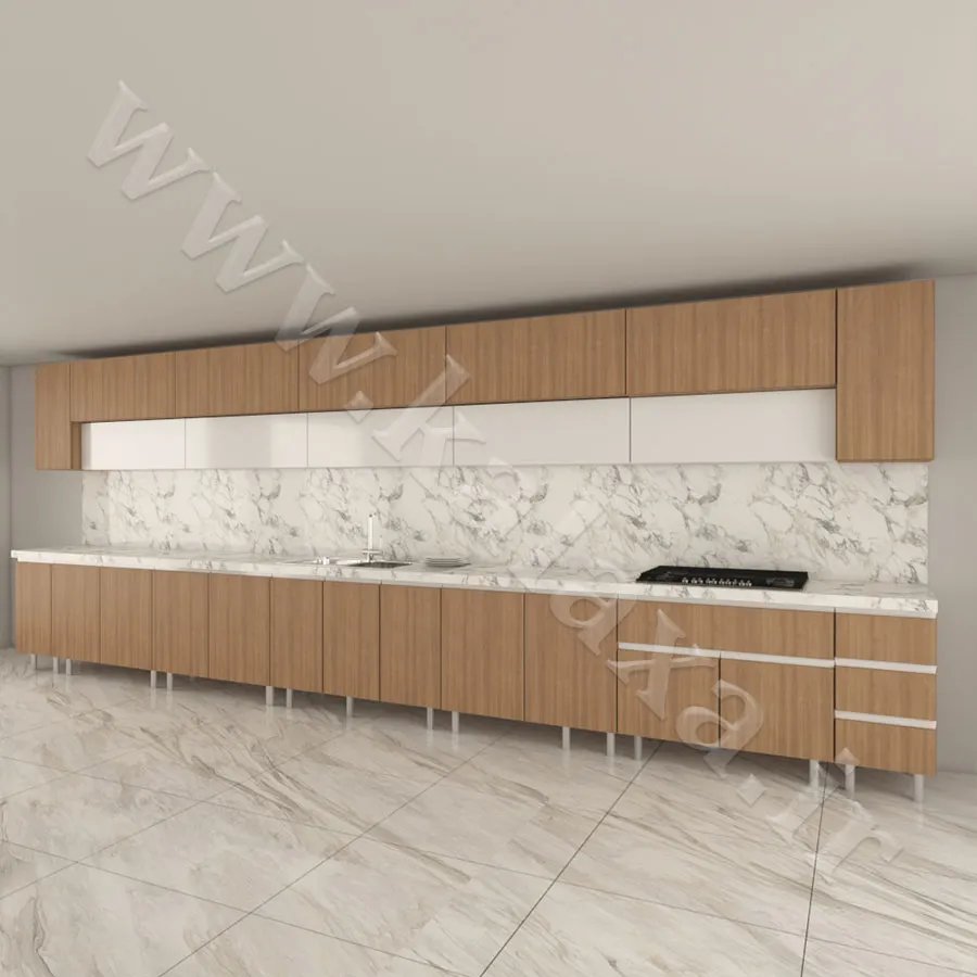 طرح کابینت پله ای پیش ساخته MDF‌ شش متری