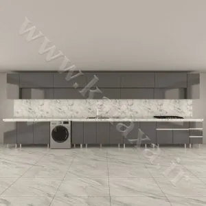 کابینت های گلاس سفید طوسی مات آماده نصب