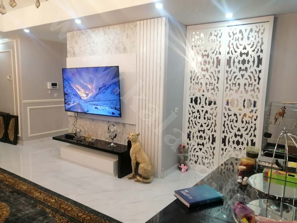 ⚡صفر تا صد طراحی و اجرای تی وی وال مدرن پروژه آقای غفوری⚡