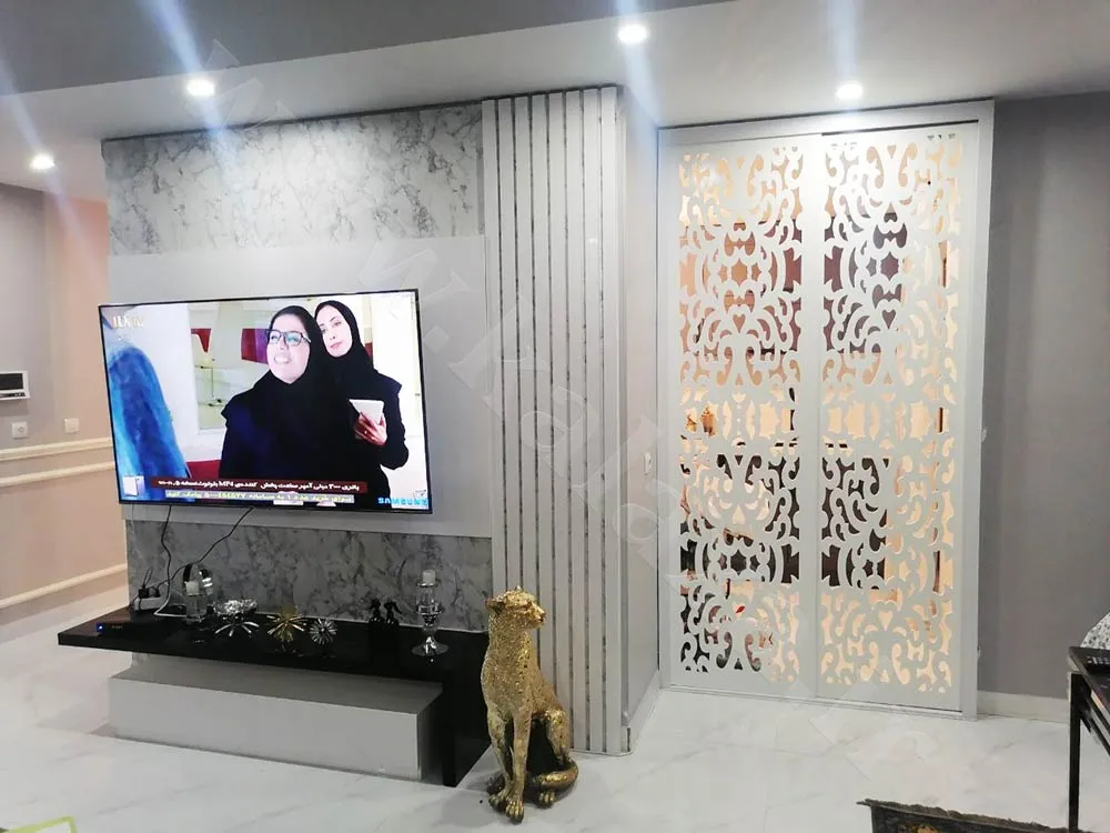 اجرا و طراحی انواع تی وی وال مدرن چوبی 2