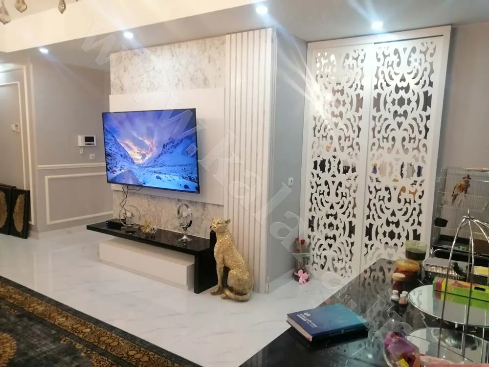 اجرا و طراحی انواع تی وی وال مدرن چوبی 3