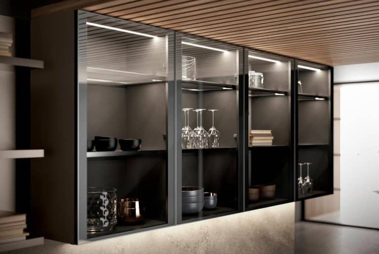 درب کابینت و کمد شیشه‌ای دکوفیکس با پروفیل ایرانی درجه ۱