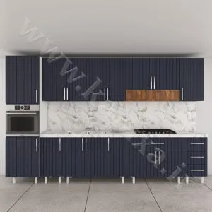 کابینت آماده ممبران نئوکلاسیک 3.6 متری+کابینت فر و مایکروفر (درب میله‌ای) — تصویر 2
