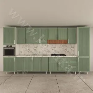 کابینت آماده ممبران نئوکلاسیک 4/2متری+کابینت ایستاده و فر (درب میله‌ای قاب ساده) — تصویر 6